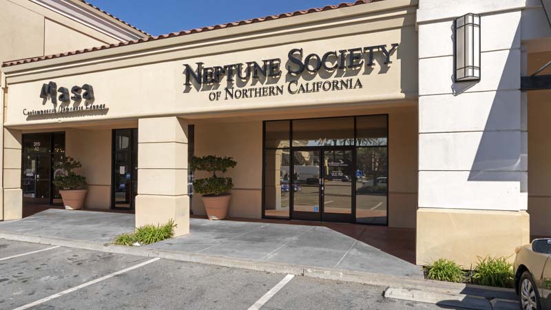 Neptune Society of Stockton, building entrance